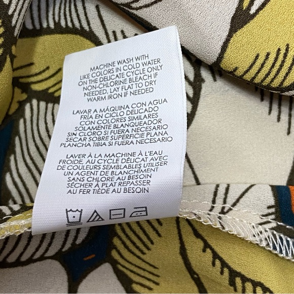 CABI 3954 Sequel Retro Floral Long Sleeve V Neck Blouse Yellow Size XL - Picture 13 of 14